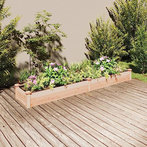 DYRJDJWIDHW Jardiniere Bois,bac,Gros Pot de Fleur Exterieur XXL,Lit surélevé de Jardin Doublure 240x45x25 cm Bois Massif sapinConvient pour Les patios, Les balcons et Les Jardins