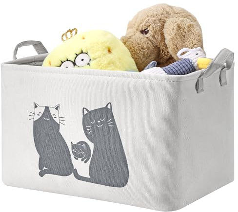 Navaris Cesto Biancheria Sporca - Cesta Porta Giochi Bambini - Portagiochi e Portabiancheria Pieghevole - 38 x 25,5 x 23 cm - Portaoggetti 17 Litri - in Tessuto con Manici