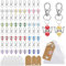 Nadinsta 36 Pièces Porte-Clés Ange en Perles Pendentifs de Baptême de Mariage Ange en Perles, Cadeau Invité Mariage Ange en Perles Pendentifs avec Sac Organza et Étiquette Papier Kraft