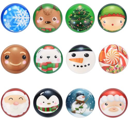 12 Stück Stressball Erwachsene, Weihnachten Anti Stress Bälle, Antistressbälle, Anti Stress Balls, Antistressball für Weihnachten Mitgebsel Gastgeschenke, Linderung von Angst und Wut