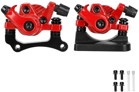 TREFAN Scheibenbremse vorne und hinten für Kugoo M4/M4 Pro Elektroroller, Elektroroller-Scheibenbremse, Aluminiumlegierung Bremszange, Mechanischer Bremssattel (Rot Front Später)