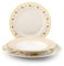 H&H, servizio tavola 18 pezzi Amelie, set tavola completo, mise en place romantica ed elegante, in new bone china, forma ala, lavabile in lavastoviglie