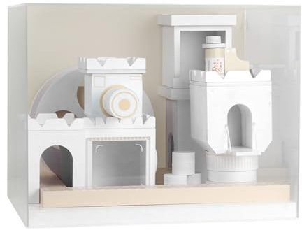 CIPPRO Transparente Vitrine aus organischem Glas, Szenensimulation, Themenbox, 3 mm Acryl-Displayständer, weiße Basis, Sammlung, staubdichtes Displayfenster, 14,17 Zoll