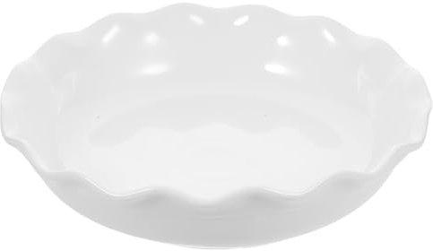 Cabilock Plato Cerámico Para Pizza y Repostería Con Diseño De Encaje Bandeja De Horno Blanca Resistente y Fácil De Limpiar Apta Para Uso Doméstico