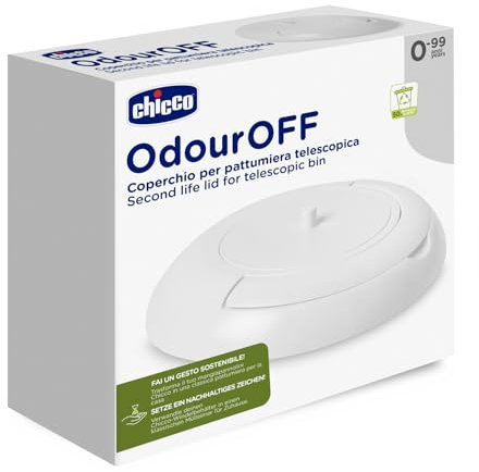 Chicco Tapa Second Life para Mangiapannolino Compacto, Tapa para Cubo de Basura Telescópica, Para Transformar el Mangiapannolino en un Cubo Normal, Blanco