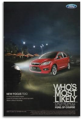 Sportwagen-Poster 2009, Focus TDCi Turbo, dekoratives Gemälde, Leinwand, Kunstbild, 40 x 60 cm