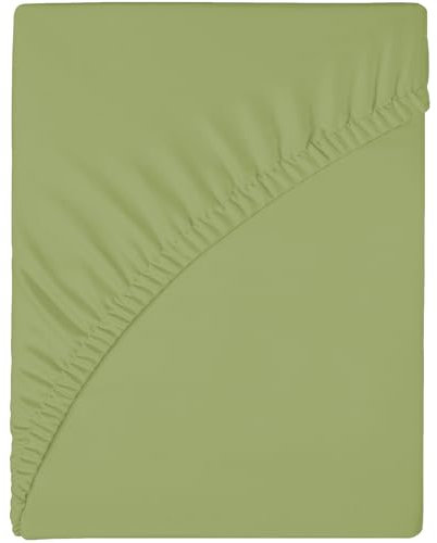 wyewye Spannbettlaken für 140 x 200 x 25 cm, Mikrofasergewebe, Schrumpfung und kein Verblassen, Hellgrün