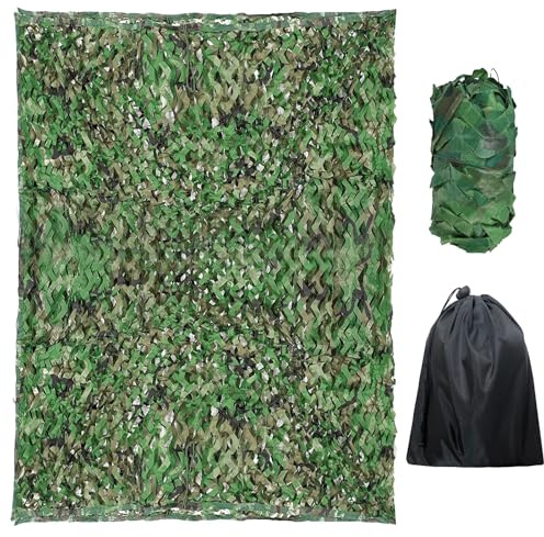 Leikurvo Tarnnetz Camouflage Netz, Doppelschicht Tarnnetz 2x3m Sichtschutz Dschungel Tarnnetz Sonnenschutznetz Tarnumhang Camo Net für Autoabdeckungen Jagd Dekoration Outdoor Camping