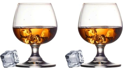 DOTUHAO Cognac Glasses, Set of 2 Brandy Snifter Glasses, 11.5 Oz Short Wine Glass, Short Stem Wine Glass Set for Bourbon, Cognac, Brandy, Short Beer Tasting Glasses Drinking Cups (2 PCS)