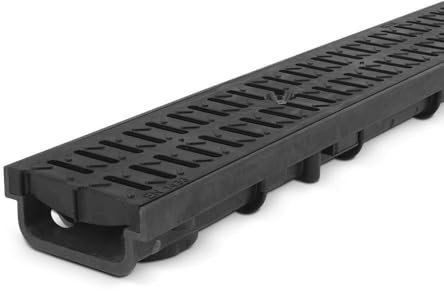 blizz-z terraline Drainagerinne GFK 58 mm x 135 mm x 1 m (Kunststoffrost, anthrazit) | Entwässerungsrinne, Drainagekanal für Fassaden, Terrassen | Flacher Kunststoffrost