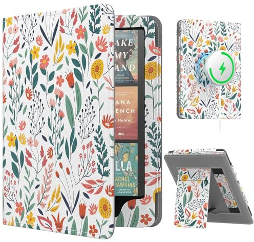 MoKo Magnetische Hülle für 7/6,8 Kindle Paperwhite Signature Edition(12th/11th Gen-2024/2022) und Kindle Colorsoft, Kompatibel mit iPhone Magsafe für Samsung/Anker Kabellose Ladepads