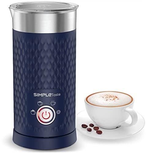 SIMPLETASTE Electric Milk Frother, Automatic Frother and Milk Steamer, 4-in-1 Electric Milk Steamer, Hot and Cold Foam Maker for Coffee, Cappuccinos, Macchiato, Latte