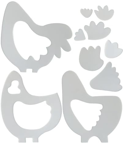 Hühner-Steppschablone, Hühner-Steppschablonen, Hühner-Steppdecken-Schablonen, wiederverwendbares Nähmuster-Zubehör für Handwerk, Nähen von einfachen Formen