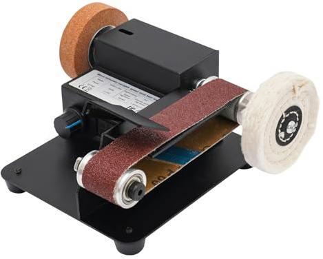Mini Bandschleifer 350W Elektrischer Bandschleifer DIY Polierschleifmaschine 7-Stufig Verstellbarer Polierer Es kann zum Schleifen von Metall Aluminium Holz und Kunststoff verwendet werden