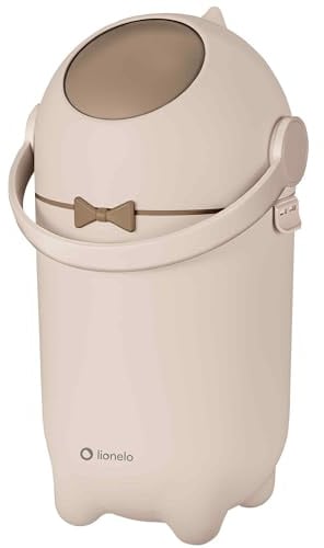 Lionelo Purebin contenedor pañales que no deja salir los olores, para bolsas universales sin recambios caros, cubo basura pañales para bebé, uso con una mano, 10 l