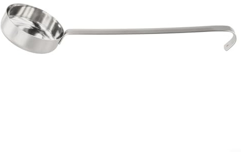 MIKMLYZE Flat Bottom, Sauce Spoon, for Pizza, Stainless Steel, Measuring Ladle with Ounce Markings for Even Spreading of Tomato Sauce in Home Kitchens and Pizzerias