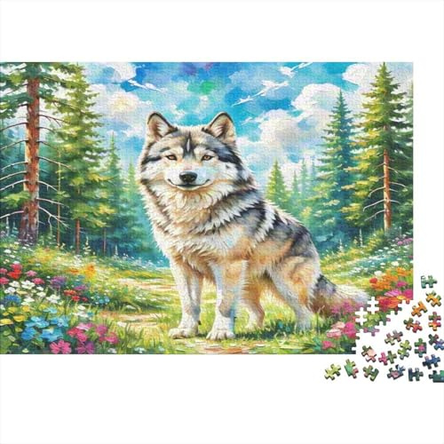 Waldwolf Puzzle für Erwachsene 1000 Teile Puzzle Papiermaterial Natur Landschaft Entspannung Familienzeit Wohnkultur Geschenk 70x50cm/1000pcs