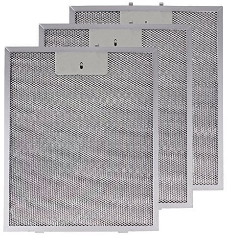SPARES2GO Metal Mesh Filter for Cooke & Lewis/B&Q/CATA Cooker Hood Extractor Fan Vent (Pack of 3 Filters, Silver, 320 x 260 mm)