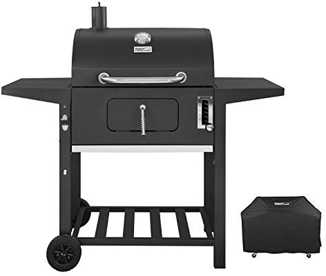 Royal Gourmet CD1824AC 61 cm Holzkohlegrill BBQ Outdoor Picknick Terrasse Hinterhof Kochen mit Abdeckung schwarz