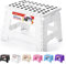 ACSTEP Marchepied pliable, portable, pliable, en plastique, 22,9 cm, moderne, blanc, antidérapant, cuisine, salle de bain, chambre à coucher
