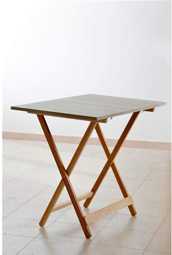 Klapptisch aus Holz, weiß, zusammenklappbar, 60 x 77 cm, Haus, Garten, Camping