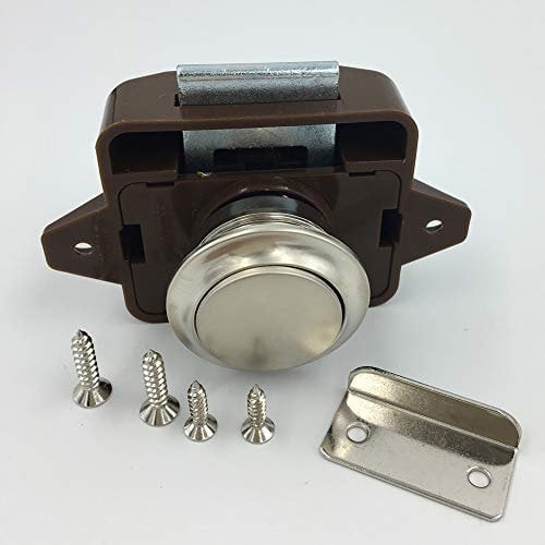 Button Door Key Pad Lock Push Button Catch Caravan Motorhome Door Lock Latch Lock Catch Knob Drawer Cupboard Cabinet Door Furniture Handle - 1PC