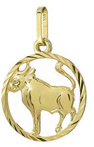 NKlaus Stier Sternzeichen 333 8 Karat Gelbgold 15mm Kettenanhänger Horoskop Zodiak 9150