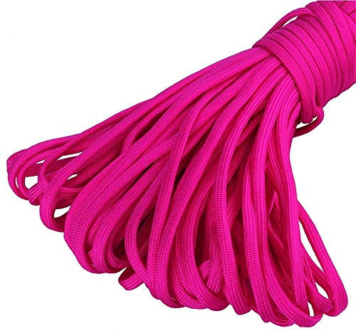 King of Trade Paracord 550 Fallschirmschnur Schnüre Nylonleine 4 mm stark, 10 m lang Farbe hot pink