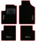 QUEMAR Tappetini Auto compatibili con 500 dal 2007 anche Hybrid/Kit Tappeti in Moquette e Gomma su Misura (Set 2 Anteriori + 2 Posteriori)/ Ricami e Colori Personalizzati (Bordo Rosso, 4 Ricami)
