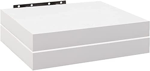 WOLTU Wandregal 2er Set, Wandboard Bücherregal, Regal Deko aus MDF, Hängeregal Weiß, 30 x 23 x 3,8 cm RG9371ws-2