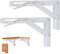 O'woda 2 Stück 400mm Klappkonsole Schwerlast, maximale Tragfähigkeit 80kg/176lb, Klappregalhalterungen, Regalträger & -Stützen, Klappscharnier für Haus Küche Büro Grill Wandhalterung - Stahl, Weiß