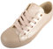 Womens Slip On Lace Up Faux Leather Casual Leisure Trainers Sneakers Pumps Shoes - Gold - UK 5 / EU 38