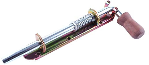 BAUSTER® Türriegel Bolzenriegel Riegel Riegelschloss Verzinkt Schrauben Schlossriegel Federriegel Wetterfest Holzgriff Stallriegel Für gartentor Torbeschläge für holztor 100/150/200/250/300/350/400mm