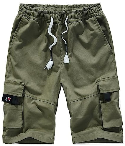 iCKER Mens Cargo Shorts Summer Elastic Multi Pocket Combat Work Shorts | Cotton,for leisure life,outdoor sports,walking,Straight leg