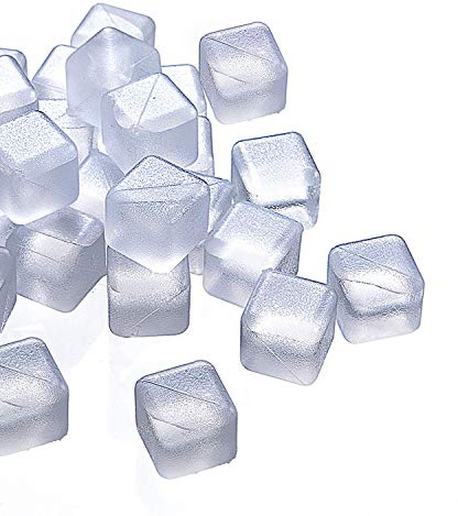 Reuable Ice Cube for Drinks - White Clear Plastic Ice Cube to Keep Drink Cool Longer Filled With Pure Water (20 Packs)