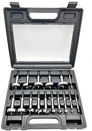 CORTOOL Forstner Bit Set 16Pcs Hex Shank, Wood Drill Bits Set with Multi Sided Shank