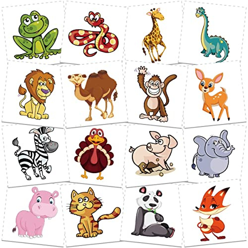 Awinmay Tiere Tattoo Kinder - 210 Stücke Cartoon gemischte Stile Temporäre Tattoos Aufkleber für Jungen Mädchen,Hai Autos gefälschte Tattoos Party Supplies Geschenke für Kinder 30 Blatt