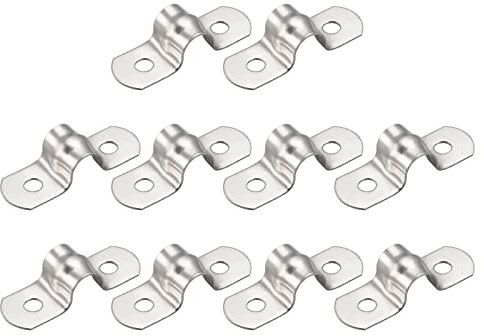 sourcing map Pipe Straps Clamp (8mm/0.31) 20pcs, 304 Stainless Steel U Tube Tension Clip Bracket - for Plumbing Pipeline Wire