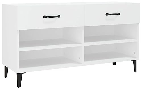 vidaXL Shoe Cabinet White 102x35x55 cm Engineered Wood