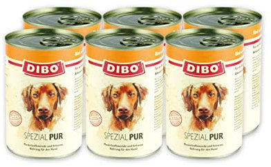 DIBO PUR Spezial - Rind & Pansen, 6 x 400g-Dose, Hundefutter, Nassfutterohne Konservierungsstoffe, Reine Fleischdosen aus frischem und natürlichem Fleisch Qualität
