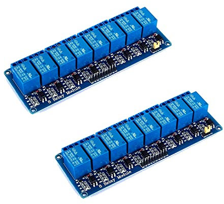 Yizhet 5V 8-Kanal-Relais Modul (2 Stück), Relaismodul mit Optokoppler für Raspberry Pi, Arduino, TTL Logik und andere Mikrocontroller