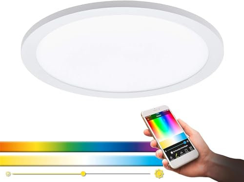 Eglo 33341 LED-Panel Deckenleuchte Crosslink SARSINA-C weiss H:5cm Ø:30cm dimmbar 2700-6500K mit Connect Funktion