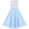 Sunny Fashion Robe Fille Bleu Rhinestone Mousseline de Soie Demoiselle d'honneur Danse Partie Maxi Robe 14 Ans