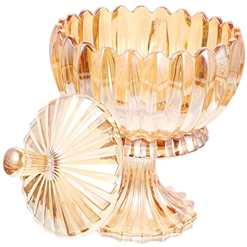 Cabilock Pot De Rangement Verre avec Couvercle Organiseur De Bijoux Et Bonbons Conteneur Transparent pour Maison Et Cuisine Décoration Artisanale Élégante