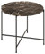 AC Design Furniture Agnar Runder Beistelltisch mit Poliertem Echtem Türkischem Marmor in Braun und Schwarzem Metallsockel, Ø: 52 x 40 cm, Kleiner Lampentisch mit Echtem Marmor, Brauner Akzenttisch
