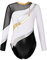 iEFiEL Mädchen Metallic Turnanzug Langarm Gymnastikanzug Tanzbody Leotard mit Strass Glänzende Ballett Trikot Turnkleidung Tanzkostüm X Weiß 170-176