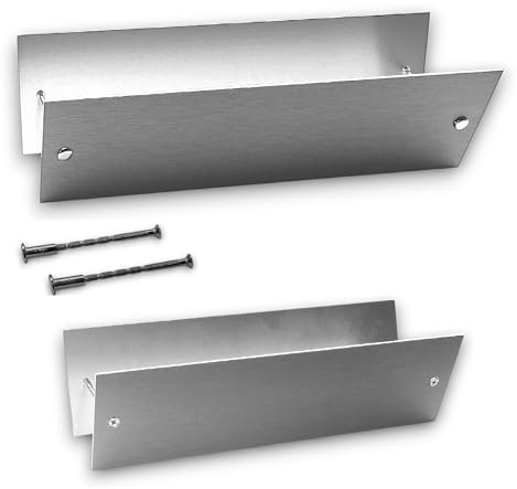 Sondermodell Briefeinwurf-Abdeckung-Falls der Einwurf nicht mehr benutzt werden soll-8 Größen-25 bis 44 cm-Aluminium (silber 40x9 cm-Lochabstand 37 cm)