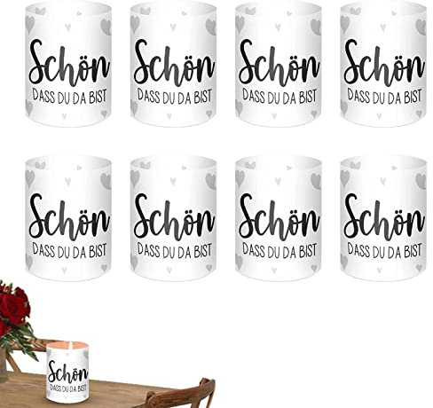 LINGJIONG Teelichthalter | 8 Stück runde dekorative Kerzen-Teelichthalter | Kerzenständer in Fischfor Schon DASS Du Da Bist für Tafelaufsätze Hochzeit Esszimmer