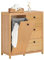 SoBuy Armoire à Linge avec Sac à Linge, Meuble Bas de Salle de Bain, Commode pour Salle de Bain, Armoire Toilette avec 3 Tiroirs et 1 Panier à Linge, Naturel, 80x35x90 cm, BZR97-N
