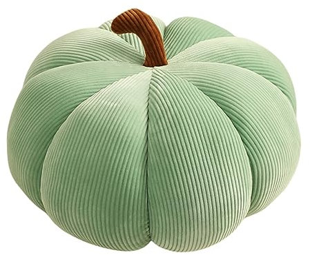 Herfair Kürbis-Überwurfkissen, 3D Plüsch Kürbis Dekokissen Kopfkissen, Halloween Kürbis Deko Kissen, Fotografie, Halloween dekoratives Kissen (grün,18cm)